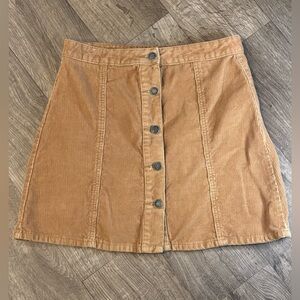Denim&Co Tan Corduroy Mini Skirt